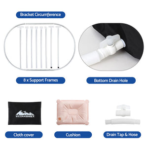 Weisshorn Portable Ice Bath Tub 120x70X70CM Inflatable Cold Water Folding Bathtub Spa Massage Margot Vital