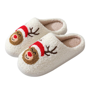 2024 Autumn Winter Family Fashion Slippers Women Home Warm Cartoon Flat Sandals Men Cute Non-slip Slides Couples Christmas Shoes Margot Vital