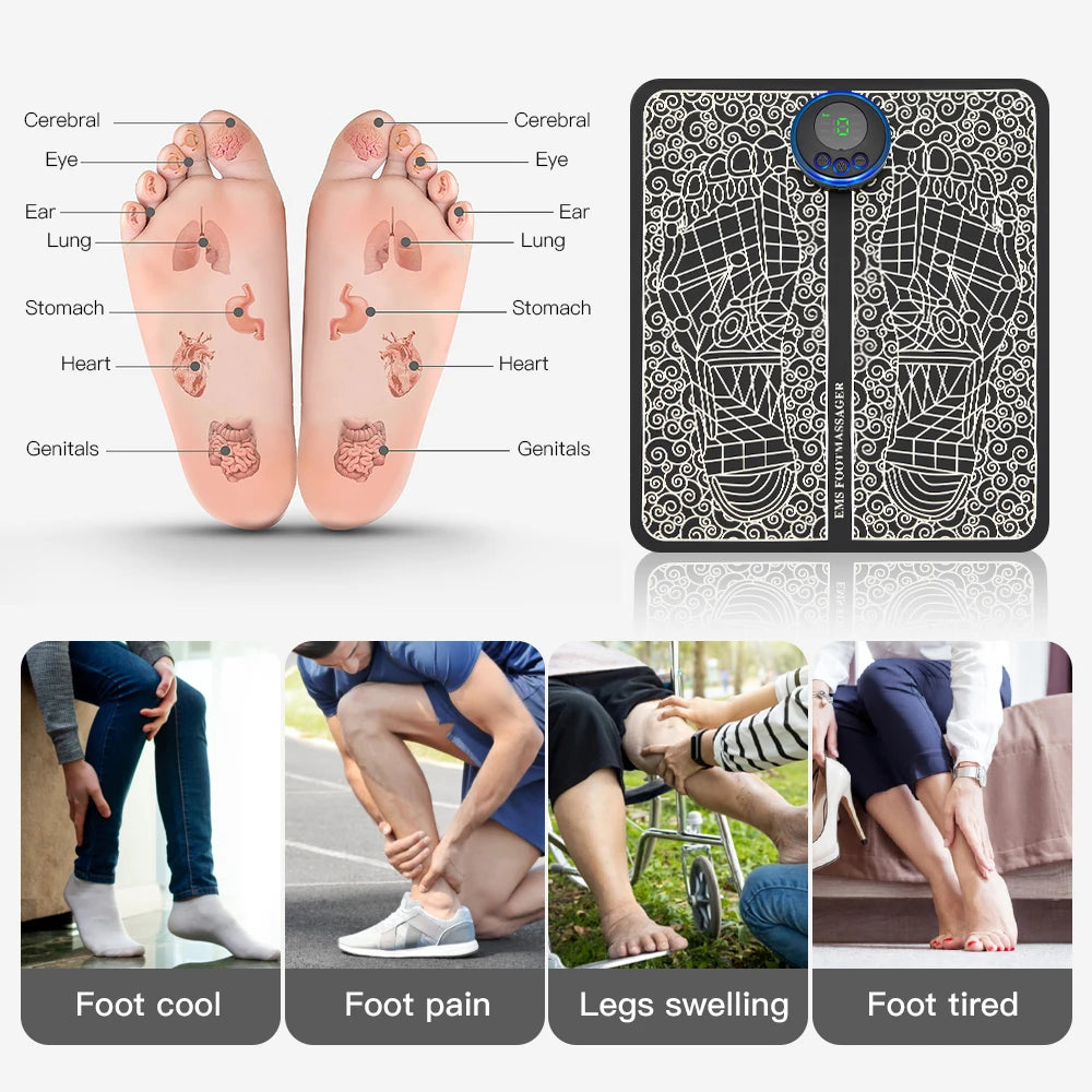 EMS Foot Massager Pad + Electrodes