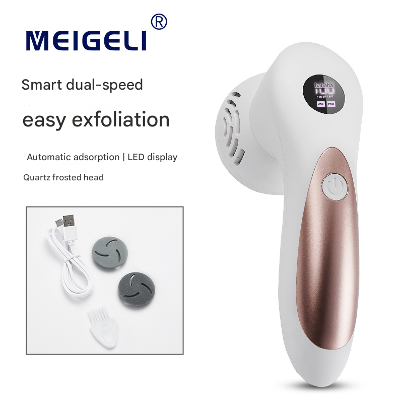 Black Electric Foot Callus Remover with Vacuum - Rechargeable Pedicure Tool with 3 Quartz Grinding Heads & LED Display Margot Vital