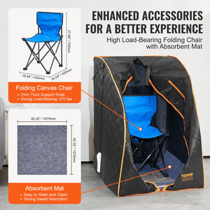 VEVOR Sauna Tent Far Infrared 1050W Personal Home Spa Loss Weight Detox Therapy Margot Vital