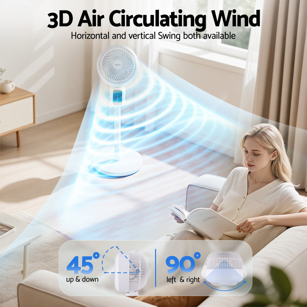 Devanti Pedestal Fan W/ Remote 3 Speed 12H Timer Height Adjustable Cooling Fan Margot Vital