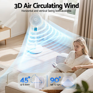 Devanti Pedestal Fan W/ Remote 3 Speed 12H Timer Height Adjustable Cooling Fan Margot Vital