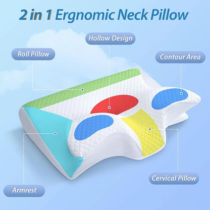 Ergonomic Memory Foam Pillow for Neck & Shoulder Support