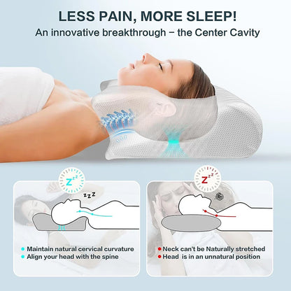 Ergonomic Memory Foam Pillow for Neck & Shoulder Support