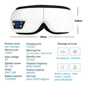 Smart Eye Massager with Heat & Bluetooth Audio Margot Vital