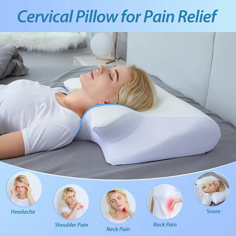 Ergonomic Memory Foam Pillow for Neck & Shoulder Support