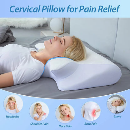 Ergonomic Memory Foam Pillow for Neck & Shoulder Support