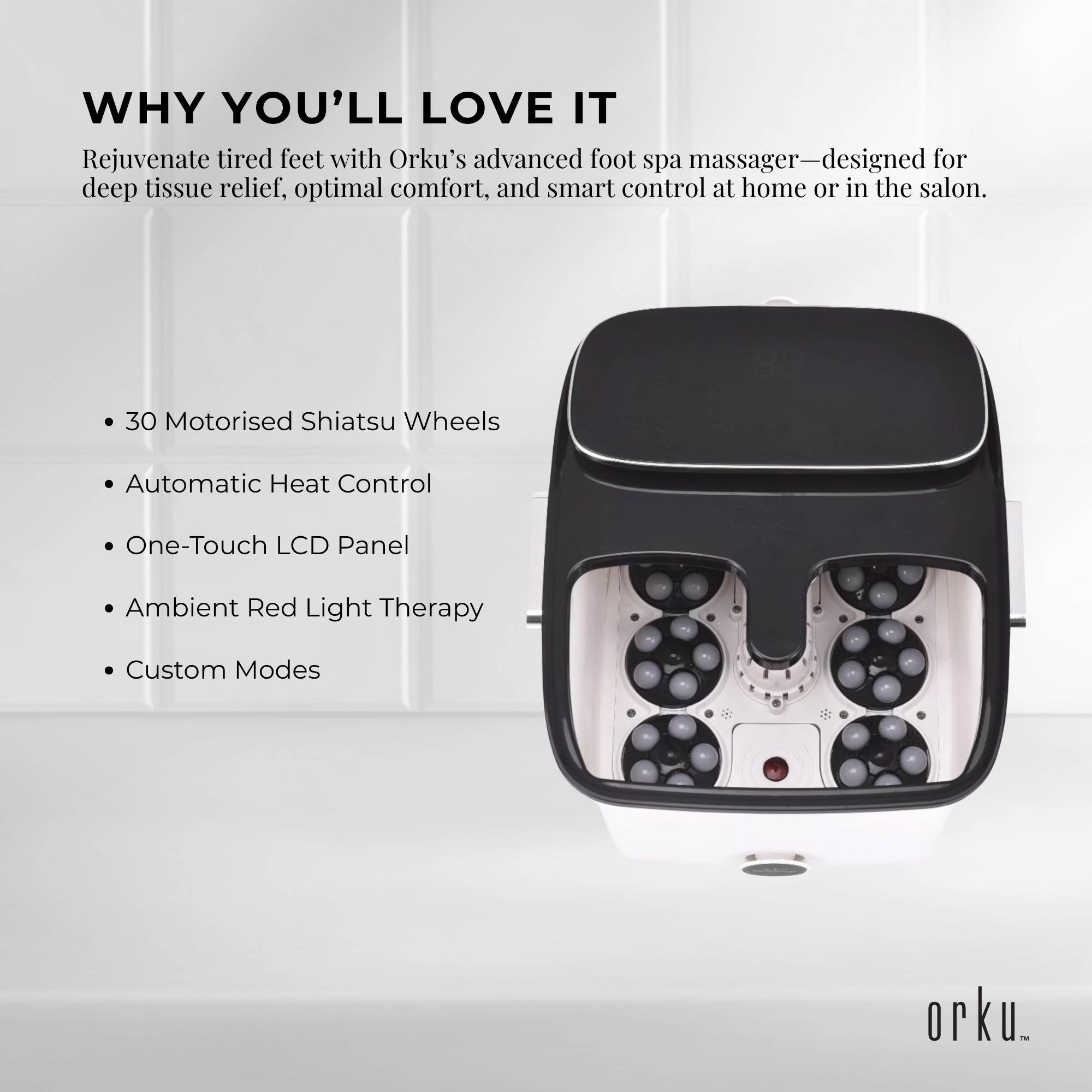 Foot Spa Automatic Water Heating Massager - Electric Pedicure Bath Margot Vital