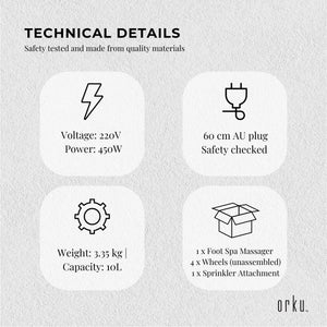 Foot Spa Automatic Water Heating Massager - Electric Pedicure Bath Margot Vital