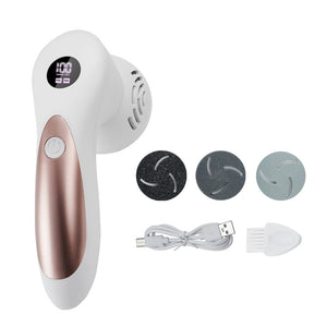 White Electric Foot Callus Remover with Vacuum - Rechargeable Pedicure Tool with 3 Quartz Grinding Heads & LED Display Margot Vital
