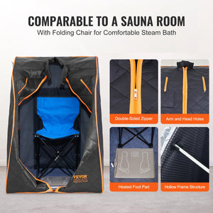 VEVOR Sauna Tent Far Infrared 1050W Personal Home Spa Loss Weight Detox Therapy Margot Vital