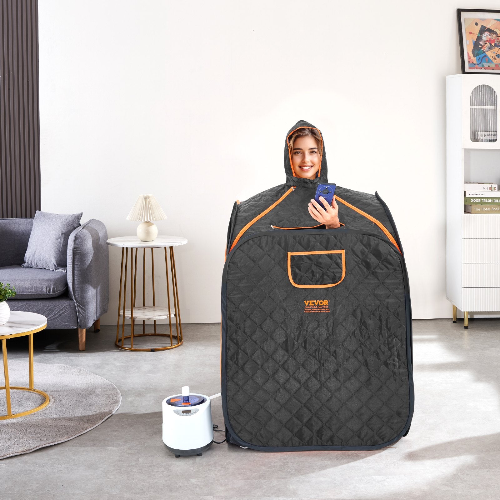 VEVOR Portable Steam Sauna Tent 1000W Personal Spa Loss Weight Detox Therapy, 800x800x1000 mm Margot Vital
