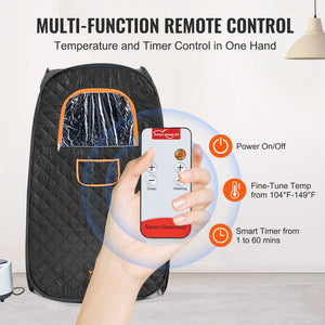 VEVOR 1000W Personal Steam Sauna Tent Loss Weight Detox Therapy Spa Compact, 800 x 800 x 1330 mm Margot Vital