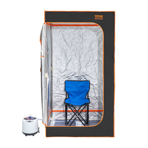 VEVOR Portable Steam Sauna Tent Full Size 1000W Personal Sauna Blanket W/ Chair, 880 x 880 x 1600 mm Margot Vital